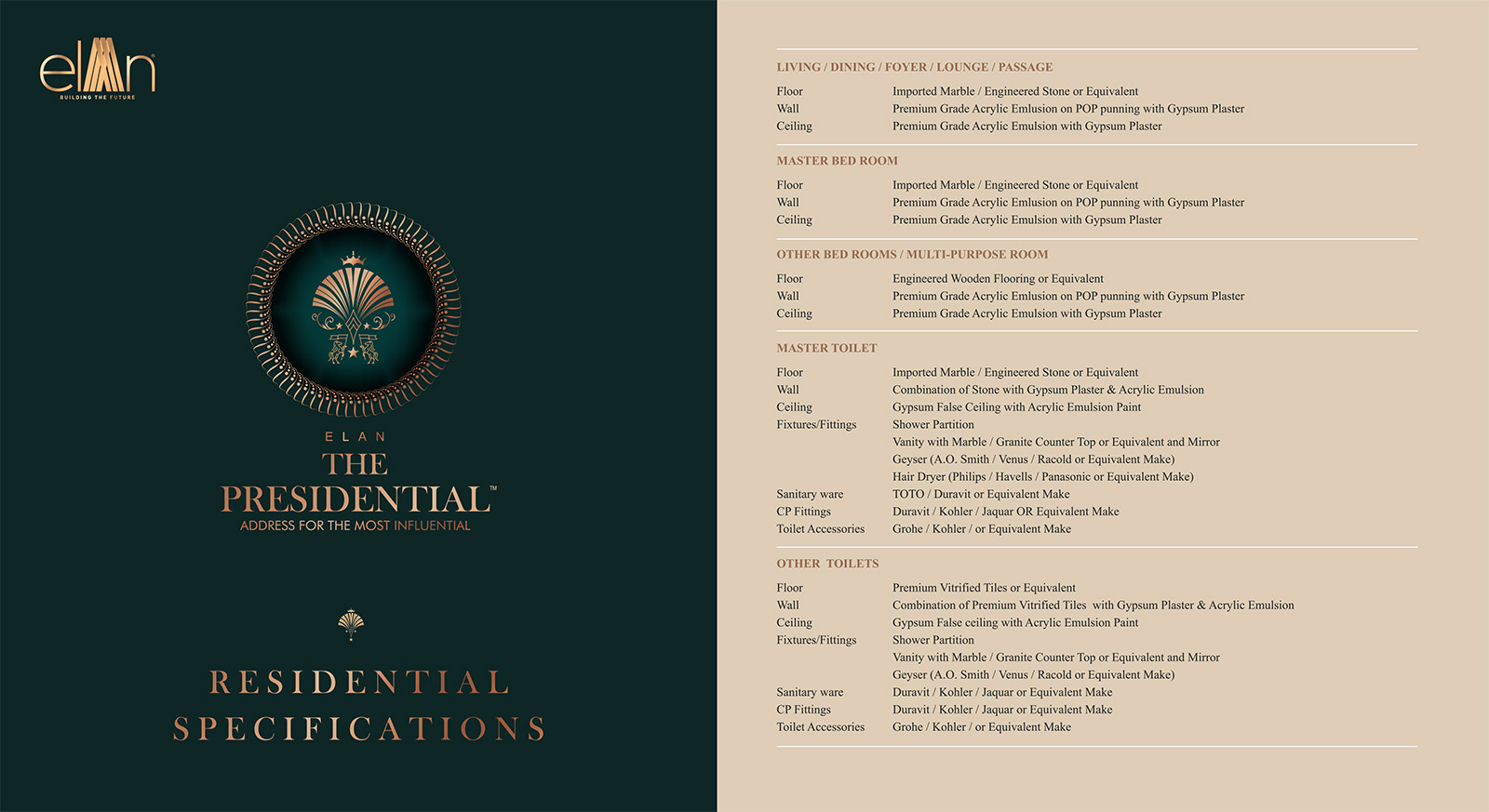 Elan Presidential Specifications